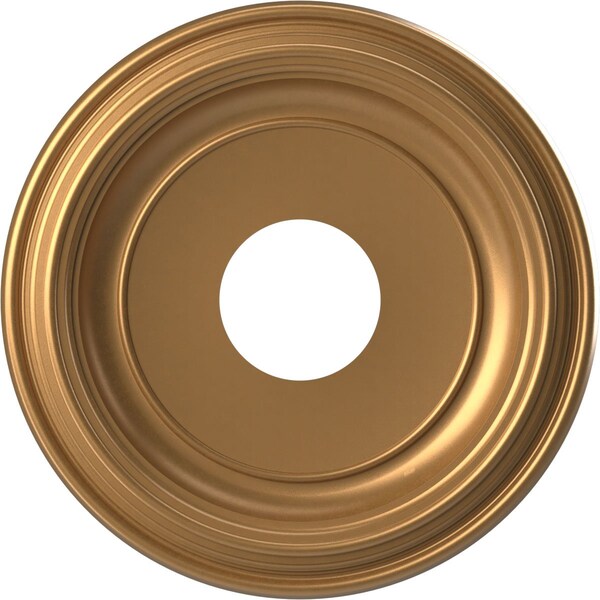 Ekena Millwork Traditional PVC Medallion (Canopies up to 7 1/2"), 13"OD x 3 1/2"ID x 1 1/4"P, Bright Coat Gold CMP13TRBGL - main